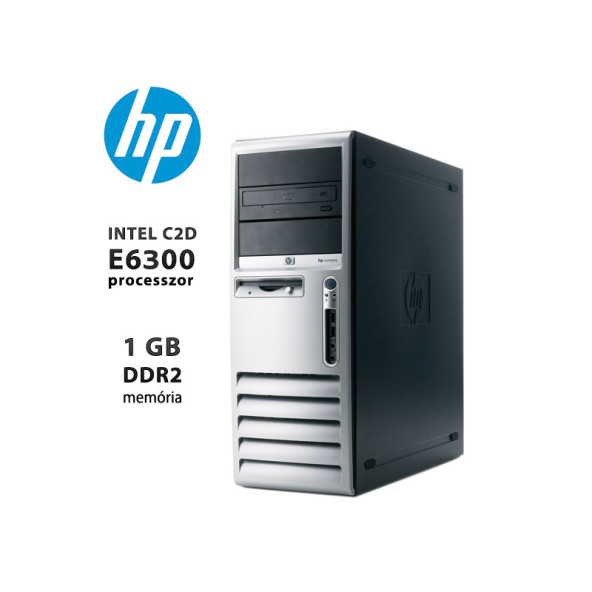 HP DC7700 CORE2DUO E6300 / 1024 MB DDR2 / 80 GB / DVD / HASZNÁLT PC