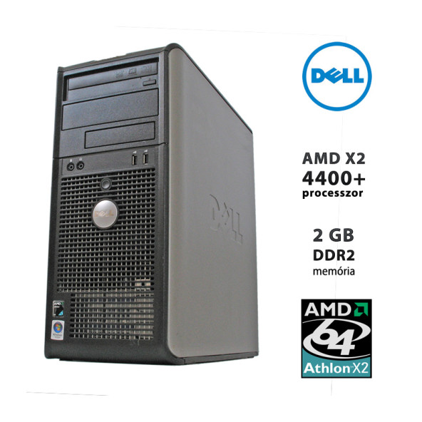 DELL OPTIPLEX 740 AMD X2 DUAL CORE 4400+ / 2 GB / 80 GB / Használt számítógép