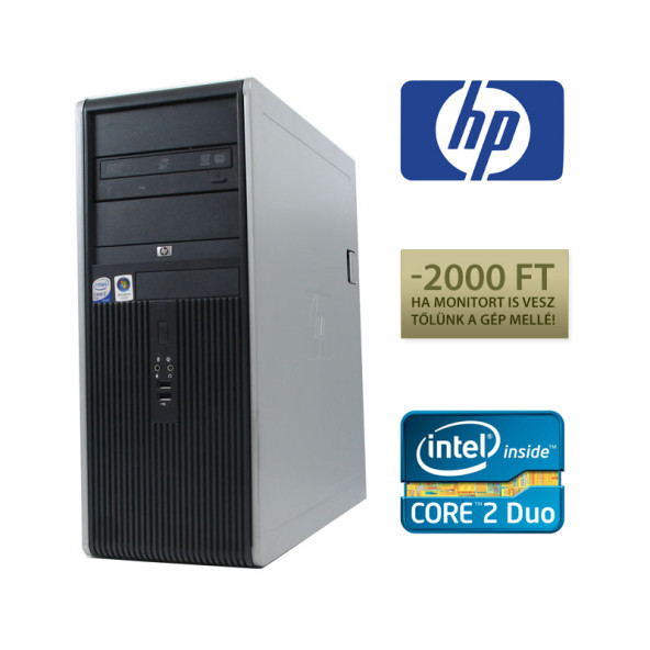 HP DC7800 / INTEL CORE2DUO E6550 / 4 GB DDR2 / 160 GB / HASZNÁLT SZÁMÍTÓGÉP