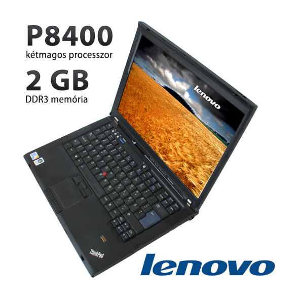Lenovo ThinkPad T400 / CORE2DUO P8400 / 2 GB / 160 GB / használt laptop