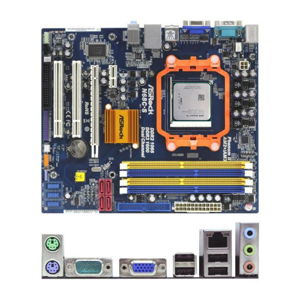 ASROCK N68C-S UCC használt alaplap + AMD Athlon 2 X4 635 processzor