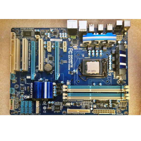 Gigabyte GA-P55-USB3 használt alaplap + Intel i5-750 processzor