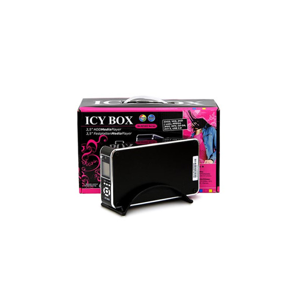 RaidSonic ICY BOX IB-MP302S-B 3,5" HDD Média lejátszó, USB 2.0, fekete, Utolsó darab LEÁRAZVA