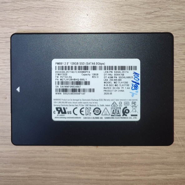 Samsung 128GB használt SATA SSD 2,5