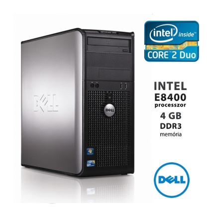 DELL 780 MT / INTEL CORE2DUO E8400 / 4GB RAM / 250GB HDD / használt számítógép