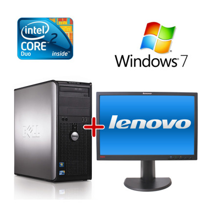 DELL 780T HASZNÁLT SZÁMÍTÓGÉP + 22&quot; LENOVO HASZNÁLT MONITOR + WINDOWS 7