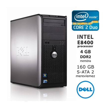 DELL OPTIPLEX 755 Core2Duo E8400 / 4 GB RAM / 160 GB HDD / DVD-ÍRÓ / HASZNÁLT SZÁMÍTÓGÉP