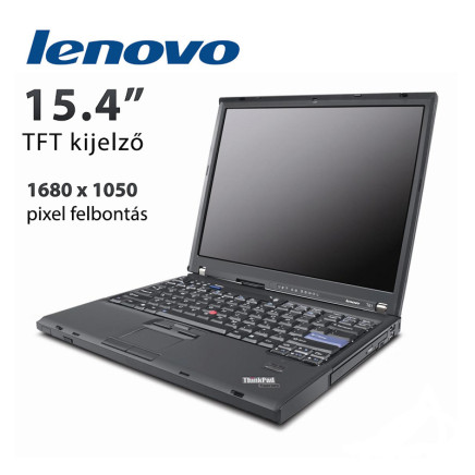 Lenovo Thinkpad T61 C2D T7500 / 2GB / 320GB / 15,4&quot;-os használt notebook jó akkumulátorral