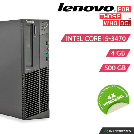 LENOVO M82 i5-3470 / 4GB / 500GB / DVD / HASZNÁLT MINŐSÉGI SZÁMÍTÓGÉP GARANCIÁVAL